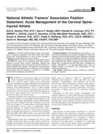 National Athletic Trainers' Association Position Statement: Acute ...