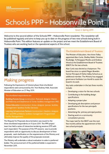 Schools PPP - Hobsonville Point - Issue 2 - Ministry of Education