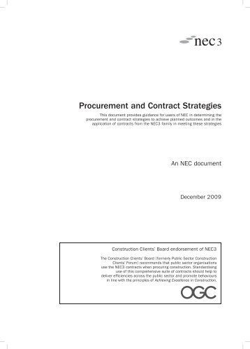 Procurement and Contract Strategies - NEC