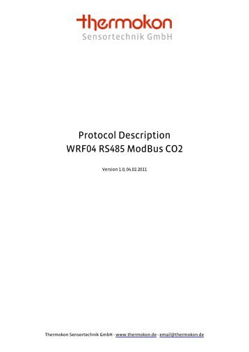 Protocol Description WRF04 RS485 ModBus CO2 - Thermokon ...