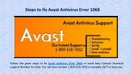 Call 1-800-658-7602 to fix Avast Antivirus Error Code 1068