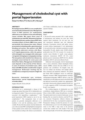 Management of choledochal cyst with portal ... - APAMED Central