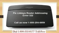 Fix Linksys Router Addressing Error 322 | 18003358177