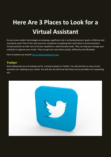 Here Are 3 Places to Look for a Virtual Assistant