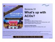 What's up with ACOs? - Conference of Consulting Actuaries