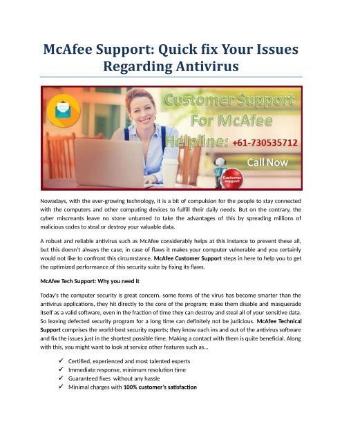McAfee Support: Quick fix Your Issues Regarding Antivirus
