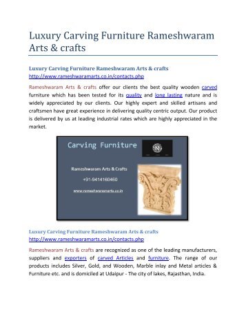 Luxury Carving Furniture Rameshwaram Arts & crafts