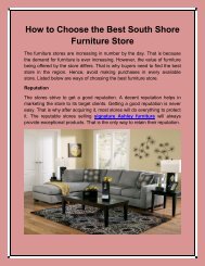 How to Choose the Best South Shore Furniture Store