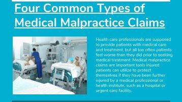 Four Common Types of Medical Malpractice Claims