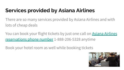 Asiana Airlines Customer service