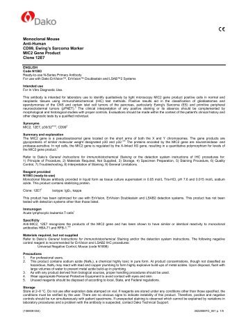 Monoclonal Mouse Anti-Human CD99, Ewing's Sarcoma Marker ...