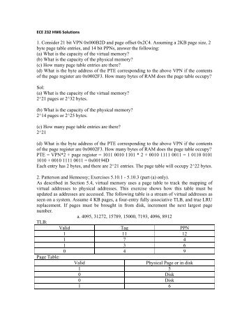 1. Consider 21 bit VPN 0x000B2D and page offset 0x2C4. Assuming ...