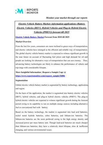 Electric Vehicle Battery Market - PDF