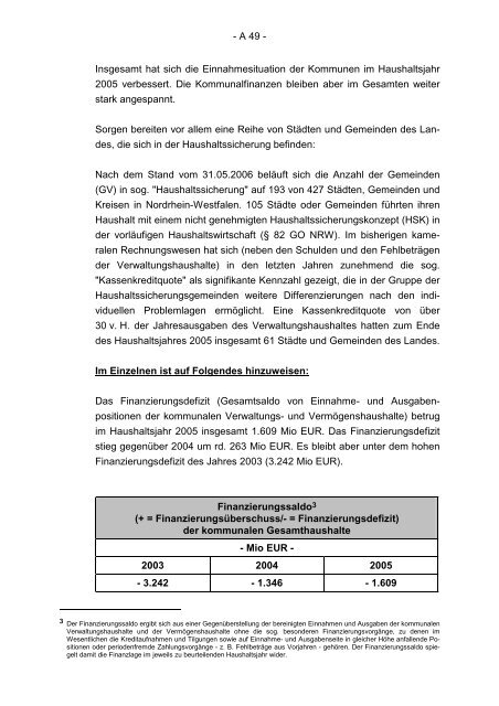 Finanzbericht 2007 - Finanzministerium NRW