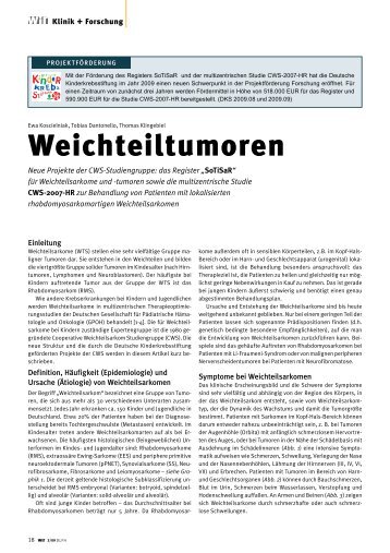 Weichteiltumoren - Kinderkrebsstiftung