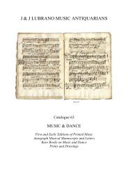 Catalogue 63 - J & J Lubrano, Music Antiquarians
