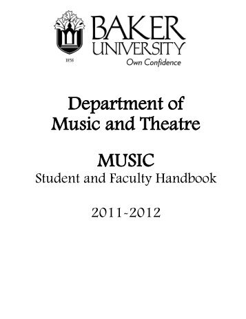 Department of Music and Theatre MUSIC - Baker University