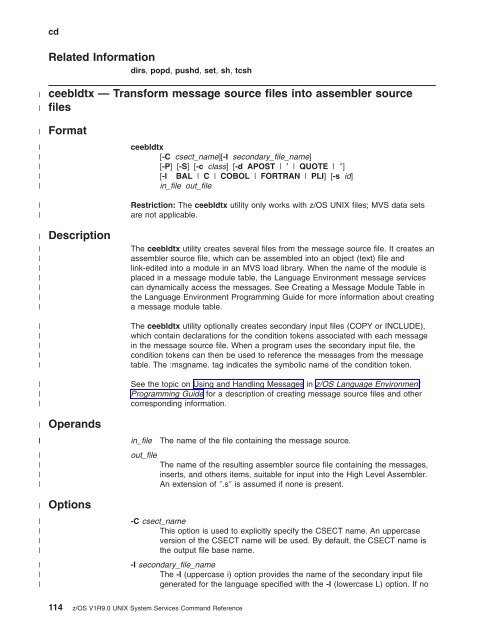 z/OS V1R9.0 UNIX System Services Command ... - Christian Grothoff