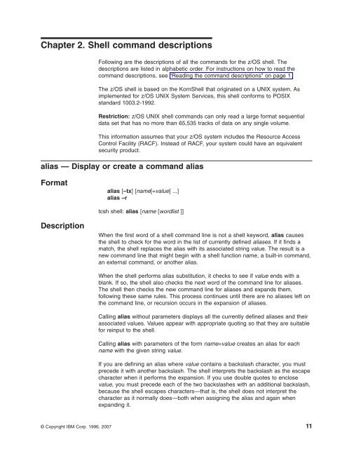 z/OS V1R9.0 UNIX System Services Command ... - Christian Grothoff