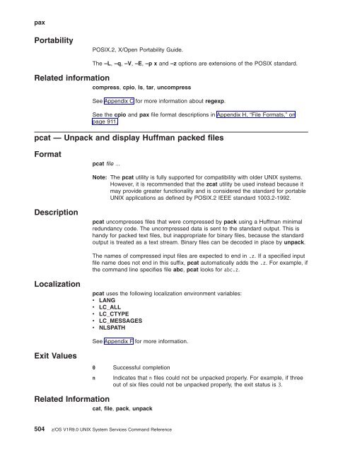 z/OS V1R9.0 UNIX System Services Command ... - Christian Grothoff