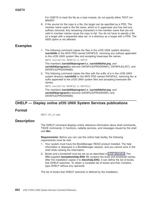 z/OS V1R9.0 UNIX System Services Command ... - Christian Grothoff