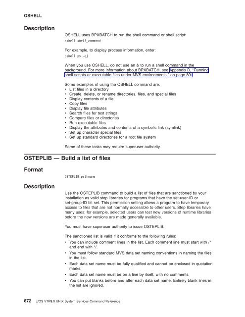 z/OS V1R9.0 UNIX System Services Command ... - Christian Grothoff