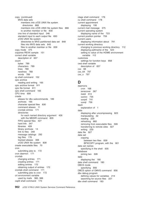 z/OS V1R9.0 UNIX System Services Command ... - Christian Grothoff