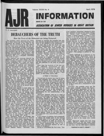 INFORMATION - The Association of Jewish Refugees