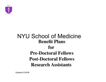 NYU School of Medicine Benefit Plans