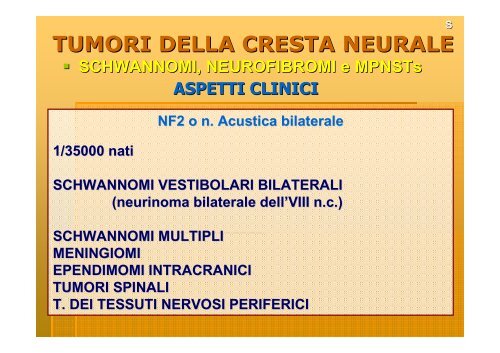 Tumori della cresta neurale - Facoltà di Medicina e Chirurgia ...