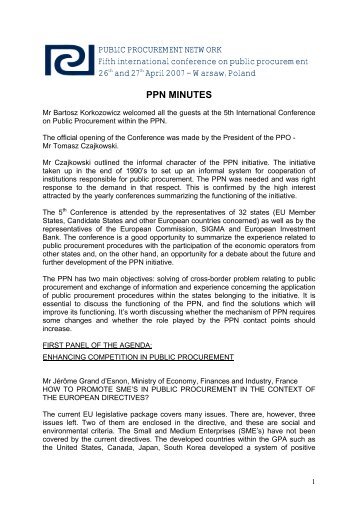 ppn minutes - Public Procurement Network