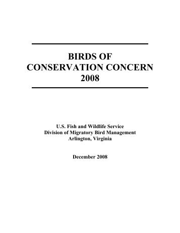 Birds of Conservation Concern 2008 - Conservation Library - U.S. ...