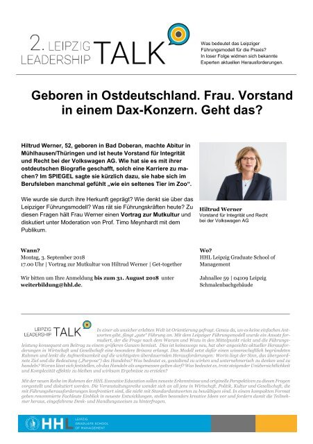 2. Leipzig Leadership Talk – Vortrag zur „Mutkultur“