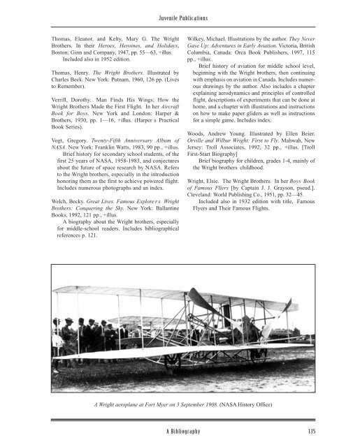 Published Writings of Wilbur and Orville Wright - NASA's History Office