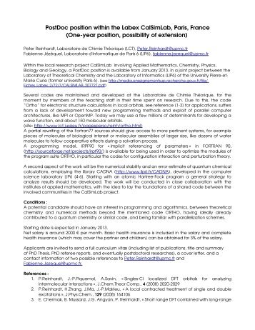 PostDoc position within the Labex CalSimLab, Paris ... - Pequan - LIP6