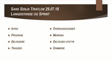 2018 Sans Senja Triatlon  Løpermanual