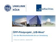 Eckdaten PPP-Vorhaben UB-West