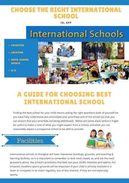 Choose The Right International School by ISL App