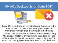 1800-608-2315 Fix AOL Desktop Error Code 104 support help