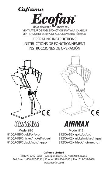 Operating Instructions Of Airmax Ecofan