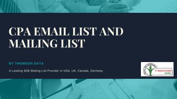 CPA Email List and Mailing List