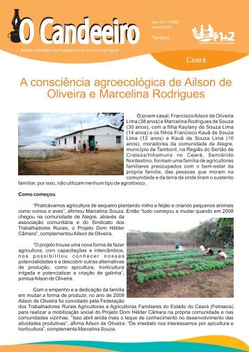 A consci?ncia agroecol?gica de Ailson de Oliveira e Marcelina Rodrigues