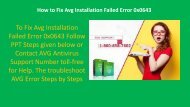 Call 1-800-658-7602 to Fix Avg Installation Failed Error Code 0x0643