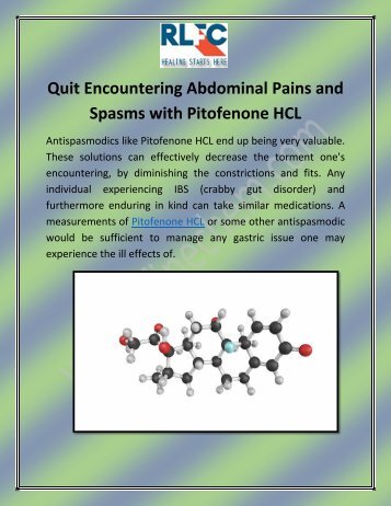 Quit encountering Abdominal Pains and Spasms with Pitofenone HCL