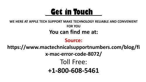 |+1-800-608-5461| How To Fix Mac Error Code 8072 