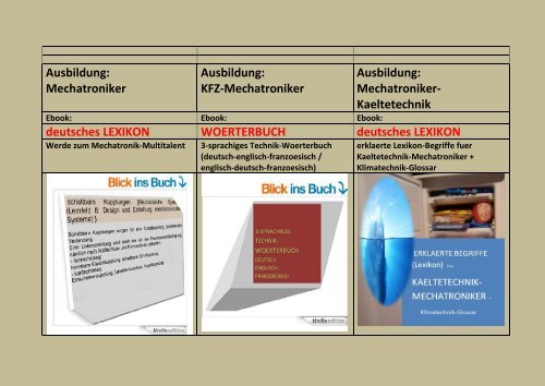 Technisches Englisch/ Franzoesisch: Ausbildung Automatiker Kfz-Mechatroniker Elektroniker