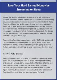 How to Save Money by Roku Streaming