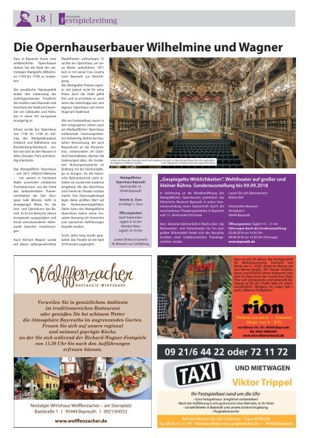 Festspielzeitung 2018 - Sonderausgabe der Bayreuther Sonntagszeitung