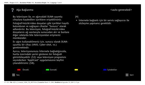 Sony KDL-37V5800 - KDL-37V5800 Istruzioni per l'uso Turco