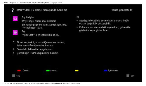 Sony KDL-37V5800 - KDL-37V5800 Istruzioni per l'uso Turco